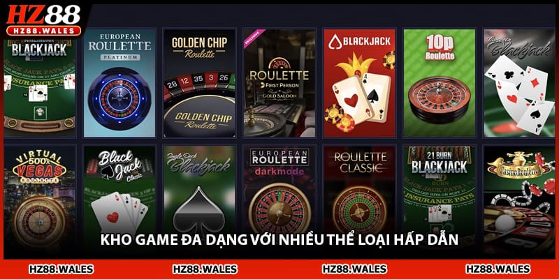 Kho game đa dạng với nhiều thể loại hấp dẫn